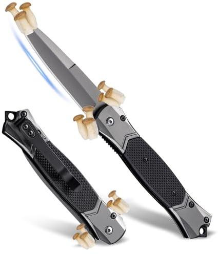 BEEK Klappmesser Taschenmesser, G10 Griff Outdoor Messer mit Clip, 440C Edelstahl EDC Messer für Camping, Geschenk für Männer