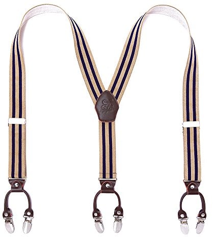 KANGDAI Hosenträger für Herren Breit Y Style 3.5 CM Mit Sehr 6 Starke Metall Clip Durable Elastic Verstellbare Hosenträger Geschenkbox für Herren und Damen