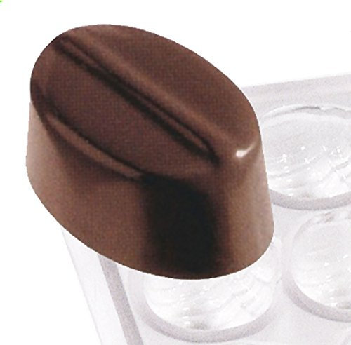 Contacto Pralinenform Oval mit Linie, für 24 Pralinen 32 x 21 x 14 mm, große Formplatte 27,5 x 13,5 x 2,5 cm aus Kunststoff, transparent
