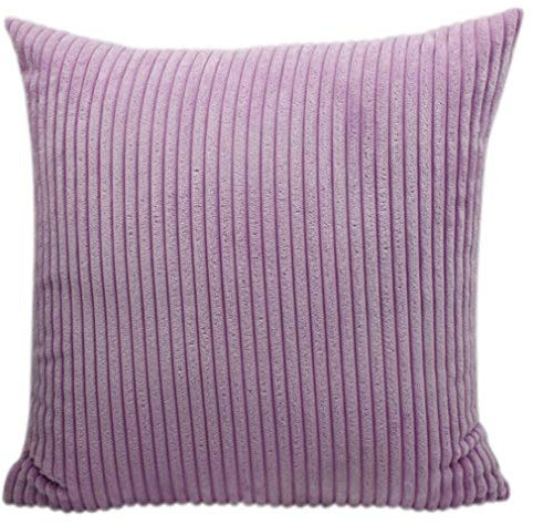 Nunbee Corduroy Baumwolle Kord Modern Rechteckig Klassisch Einfarbig Kissenbezüge Dekorative Kissenbezug Dekokissen Sofakissen Lendenkissen Wurfkissenbezug Kissenhülle, Lavendel 70 * 70cm