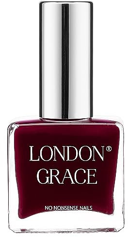 London Grace Nail Polish | Holly 12ml | Maroon Long Lasting Vegan Eco-conscious Varnish | Quick Dry, Chip-Resistant, & No Nasties Formula