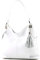 modamoda de T185 Damen Leder Schultertasche Handtasche handmade in Italy, Farbe:Weiß