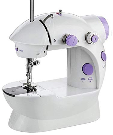 TOPCHANCES Mini-Nähmaschine für Anfänger, mit Sicherheitsschutz, Fußpedal und Zubehör (UK-Stecker)