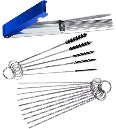 Vergaser-Reinigungswerkzeug-Kits, Asudaro Vergaser-Reinigungswerkzeug, Vergaser-Düsen-Reinigungsset, 10 Reinigungsdrähte Set + 13 Reinigungsnadeln + 5 Nylonbürsten,Vergaser/Düsenreiniger