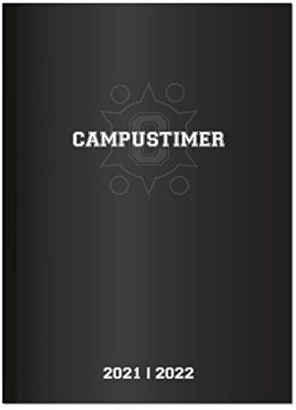 Campustimer Black - A6 Semester-Planer - Studenten-Kalender 2021/2022 - Notiz-Buch - schwarz - Weekly - Alpha Edition