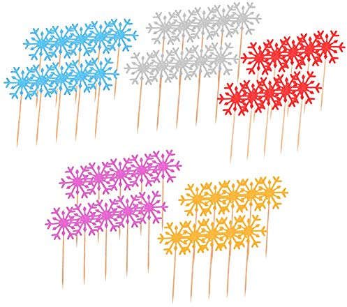 CANDeal 100Pcs Snow Cake Topper Cupcake Topper Geburtstagstorte Cupcake Dekoration Picks Party Dekoration Zubehör