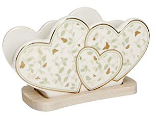 BRANDANI - Portatovaglioli Cuore Ali Dorate Porcellana