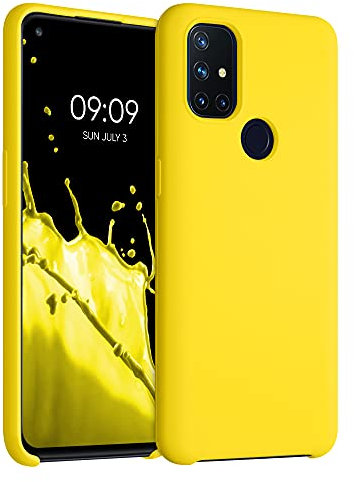 kwmobile Cover per OnePlus Nord N10 5G Custodia - Back Case per Smartphone in Silicone TPU - Protezione Gommata - giallo radiante