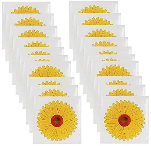 20 PCS Window Fly Traps, Fly Window Sticker Sunflower Fly Trap Flies Sticker Fly Papers The Best Fly Trap Fly Stickers Traps Fly Catches Fly Killer Stickers for Plants Bins Ceiling Home Use