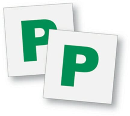 2 Pack of P Car Plates Fully Magnetic Exterior Non Scratch