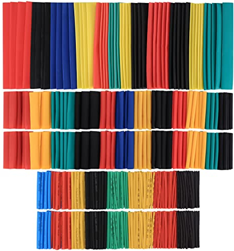 Newoutset 656 Stück Schrumpfschlauch Sortiment Set, 4 Farben 8 Größen Schrumpfschläuche Kabelschuhe Isolierschlauch für Kabel Verbinden Elektriker Werkstatt Werkzeug(Mehrfarbig)