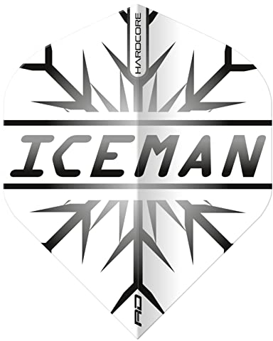 RED DRAGON Gerwyn Price Hardcore Iceman Black Extra Thick Dart Flights – 3 Sätze pro Packung (insgesamt 9 Dart Flights)