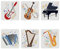 FINGERINSPIRE 6 STÜCKE Musikinstrumente Schablonen 30x30cm Gitarre Violine Klavier Akkordeon Harfe Saxophon Zeichenschablone Stencil Schablonen Malschablone für Musikliebhaber Heimdekoration