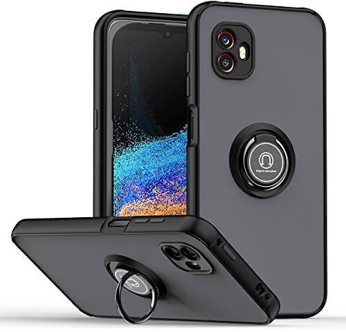 COMAKU Hülle für Samsung Galaxy Xcover 6 Pro, mit 360 Grad Ring Ständer Case [funktioniert mit magnetischer Autohalterung] PC+TPU Soft Bumper Handyhülle Cover Schutzhülle - Schwarz