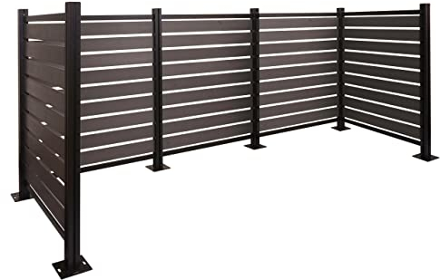 Clôture Aluminium pour poubelles HWC-K57 Extensible 130x300x110cm Gris