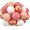 WAREHOUSE 30pcs ballons de couleur peau rose, guirlande de ballons blancs de 12 pouces, ballons à l'hélium en latex de poudre d'or rose pour la décoration de mariage d'anniversaire, fête.
