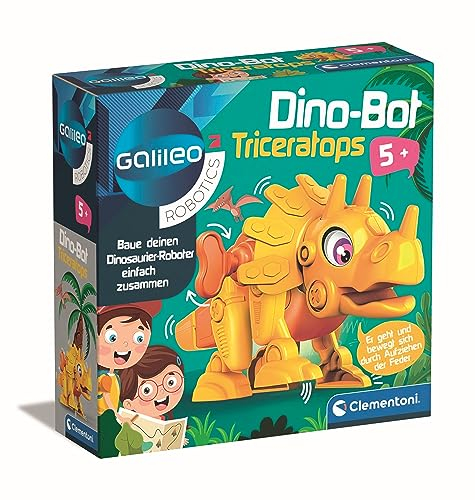 Clementoni Galileo Robotics DinoBot Triceratops - Dinosaurier Modellbausatz,Spielzeug Roboter für Kinder ab 5 Jahren, 59326