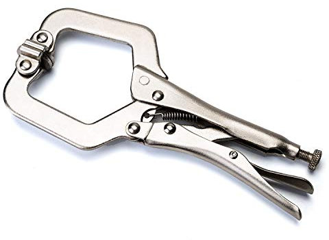 Automatic Locking Vice Grip Pliers, 7 C Clamp-Auto High-Carbon Steel C-Locking Pliers for Uneven Surfaces, Angles, Crafts & Hobbies