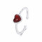 Qings Verstellbare Liebe Herz Ring für Damen 925 Sterling Silber Offener Ringe Rot Liebe Herz Achat Weben Ring Schmuck Geschenk für Frauen Mädchen, Geschenk-Box