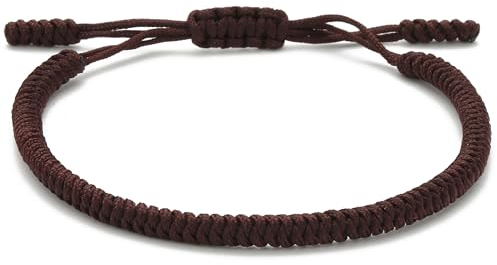 LUCKY BUDDHIST Handmade Bracelet + Buddhist Gift! Tibetan Good Luck String Armband. for Women, Men, Teens. Adjustable Size! Friendship Present. Handcrafted Rope Woven Chakra Wristband