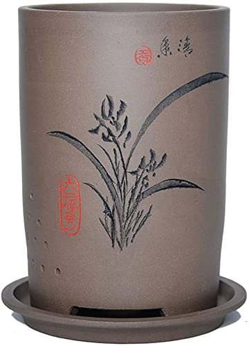 Lila Sand Sukkulenten Blumentopf Blumentopf Chinesische Keramik für Orchidee Chlorophytum Clivia Outdoor Indoor Wohnzimmer Blumenpflanzenbehälter