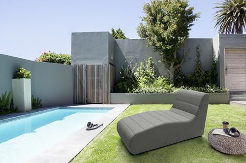 DOMO. collection Outdoor Sofa Borkum, XXL Gatenliege wetterfest, Gartenmöbel, Liege, Sofa Gartensofa, Polsterliege, 73 x 169 x 85 cm (BxTxH), anthrazit