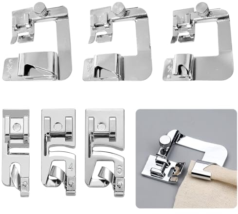 Lot de 6 Pieds presseurs en Acier Inoxydable pour Machine à Coudre - Compatible avec Brother Singer, W6, Elina, Janome