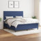 Willood Boxspringbett mit Matratze Blau 180x200 cm Stoff Schlichtes Design Hohes Kopfteil
