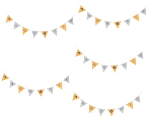 MAGICLULU 5pcs Camping String Flag Camping Party Decor Paper Triangle Flags Triangle Banner Barbecue Party Supplies Shower Decoration Camping Decor Garland Camping Banner Polyester
