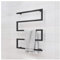 Noir Sèche Serviette Électrique Soufflant, Radiateur Seche Serviette Electrique Salle de Bain Mural, Porte Serviettes Chauffant Étanche IPX4, Basse Consommation 95 W, 80X60cm