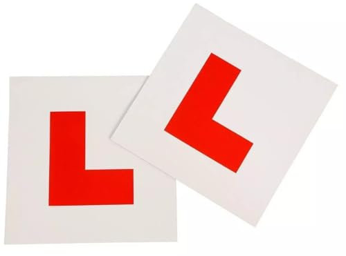 AMK® Car Pride Magnetic L Plates Pack of 2 Strong Magnetic Backing Secure Attachment Durable and Weatherproof Ideal for Learner Drivers