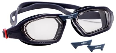 Sailfish® Goggle Streamer Schwimmbrille Open Water | Extra großes Sichtfeld & Silikonrahmen | Verstellbare Nasenstege | Komfortabel & sicher bei hoher Geschwindigkeit | Triathlon Schwimmbrille