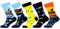 WeciBor Herren Lustige Bunte Socken, 5 Paar Mehrfarbig Angeln, Größe 43-46