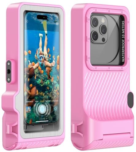 Waterproof Phone Case for Snorkeling - Underwater Touchscreen Housing, Universal Underwater Photo&Video Diving Case for iPhone 16/15/14 Pro Max Samsung Galaxy S25/S24 Ultra Up to 6.9'' Purple