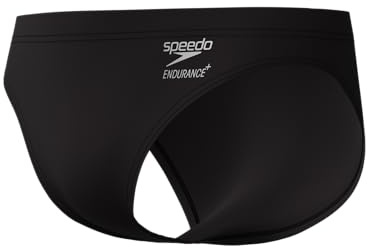 Speedo Men's Solid Brief Endurance+ Swim Trunks Swimmers Black Size 32