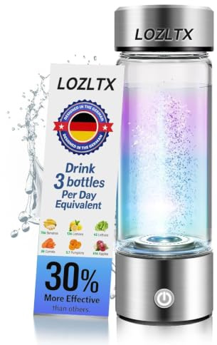 Wasserstoff Wasserflasche【24h Stabile H₂-Aktivität】 Hydrogen Water【SPE-Technik & Nr.1 H₂-Gehalt】 Hydrogen Water Bottle Doppelte Wasserstoffkonzentration, Wasseraufbereitung in 3 Minuten,450ml Silver 4