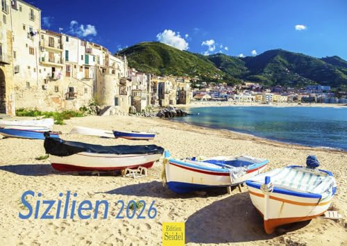Edition Seidel Premium Kalender Sizilien 2026 Format DIN A4 Wandkalender Europa Italien Mittelmeer Insel Palermo Favignana Scala dei Turchi Isola Bella