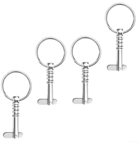 Stainless Steel Quick Release Spring Pins for Boat Awning, Includes Band Pull Rings for Safety