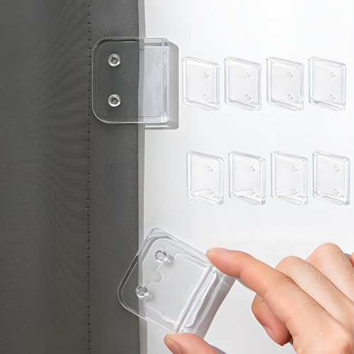 8 Stück Selbstklebende Duschvorhang Clips für Befestigung Curtain Duschvorhang Zubehör, Schutz Winddichte Spritzschutz Clips, Durchsichtige Shower Curtain Klammern, 5 x 4.5 x 1 cm (Transparent 1)