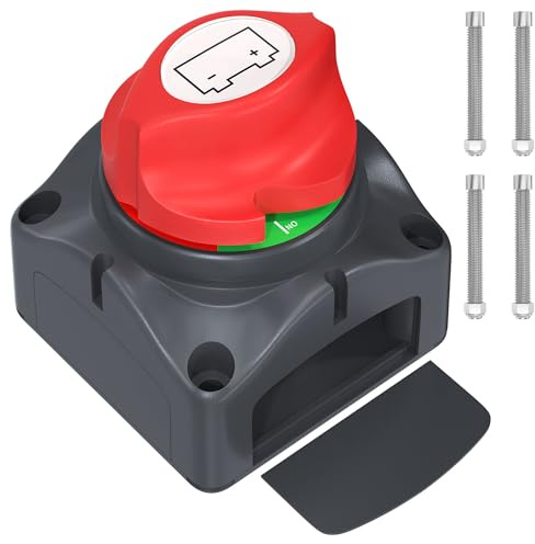 Joinfworld BatterieTrennschalter 12V-48V,ON-OFF Batteriehauptschalter | Batterieschalter 12v Trennschalter,Batterie trennschalterfür Auto LKW Boot Jacht Wohnwagen Motorrad KFZ