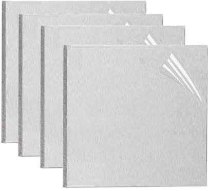 4 hojas de aluminio 6061 T6, placa de metal de aluminio de 10 mm de espesor con película protectora for uso industrial(50x50x10mm)
