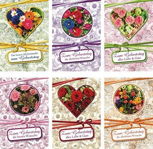 100 Glückwunschkarten zum Geburtstag Blumenmotive 51-1818 Geburtstagskarte Grußkarte