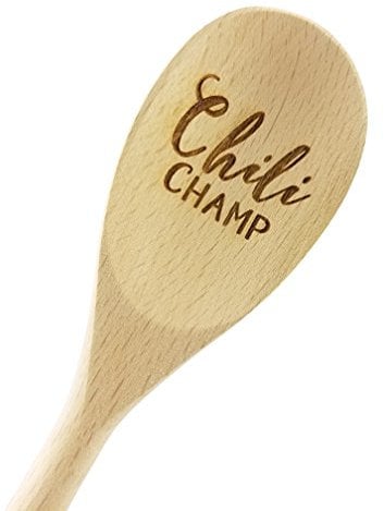 Chili Trophy Chili Champ Wooden Spoon 14in | Ideal Chili Prize for Chili Cookoff Winner Champions | Event Chili Cook Off Prizes or Cook Off Trophies | USA