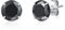 SILBERTALE Boucles d'oreilles à tige en argent sterling 925 avec oxyde de zirconium noir 3 mm-8 mm pour homme et femme, Cristal, Zircone cubique