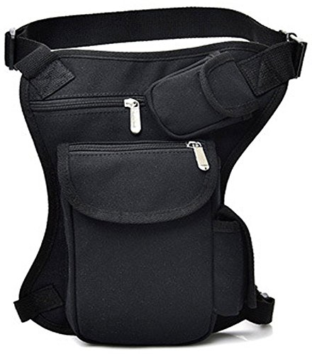 Rullar Segeltuch Hüfttaschen Schultertasche Tactical Bauchtasche Beintasche Wanderrucksäcke Umhängetasche Schultertasche Tasche für Herren Damen Reisen Klettern Taille Packs Waist Leg Bag Schwarz