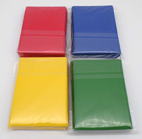 docsmagic.de 4 x 60 Mat Card Sleeves Small Size 62 x 89 - Blue Green Red Yellow - YGO CFV - Mini Kartenhüllen