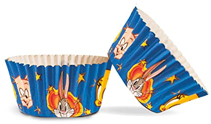 Dekora 339237 Capsule Cupcakes con motivo Looney Tunes-50 pezzi, carta, 50 pezzi