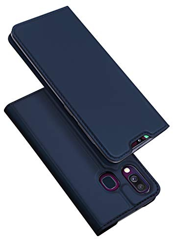 DUX DUCIS Cover Samsung Galaxy A40, Flip Caso Pelle PU con [Funzione Stand] [Slot Cart] [Chiusura Magnetica] Bumper Casein Custodia per Samsung Galaxy A40 (Blu)