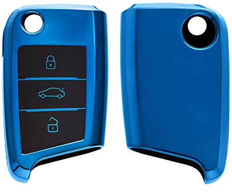 kwmobile Custodia Compatibile con VW Golf 7 MK7 con 3 tasti - Cover Chiavi Auto Protezione Copri Telecomando - Copertina Chiave - Copertura Gommata Silicone TPU