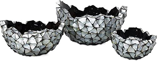 Artificielles.com - Bac Fibres de Verre et Coquillages Ø 70 cm H 36 cm Ext. Bleu argenté - dimhaut: H 36 cm - Couleur: Bleu Pastel